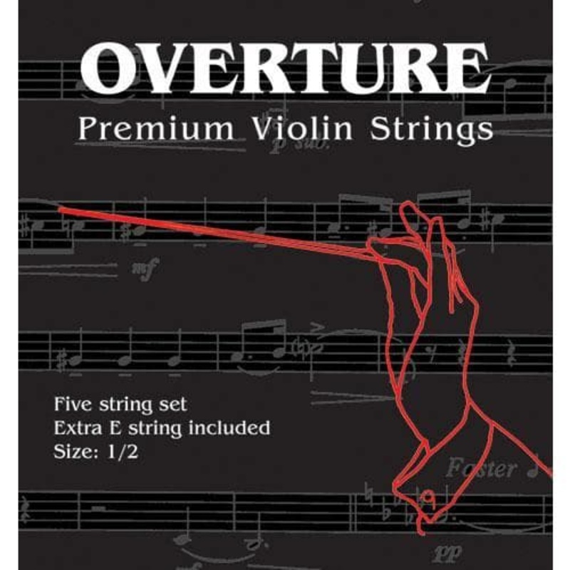Overture Premium Violin String Set – 1/2 Size – Medium Gauge