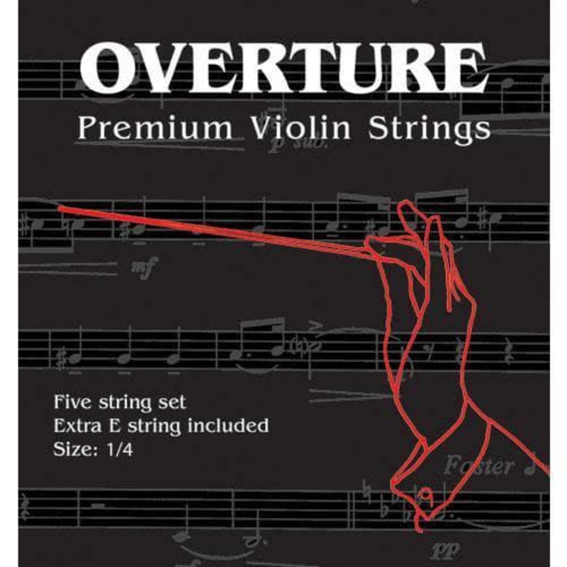 Overture Premium Violin String Set – 1/4 Size – Medium Gauge