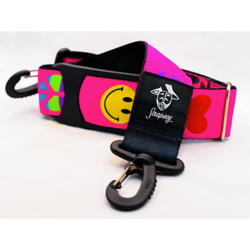 Strapsey Case Strap – Pink Peace, Love and Happiness Design