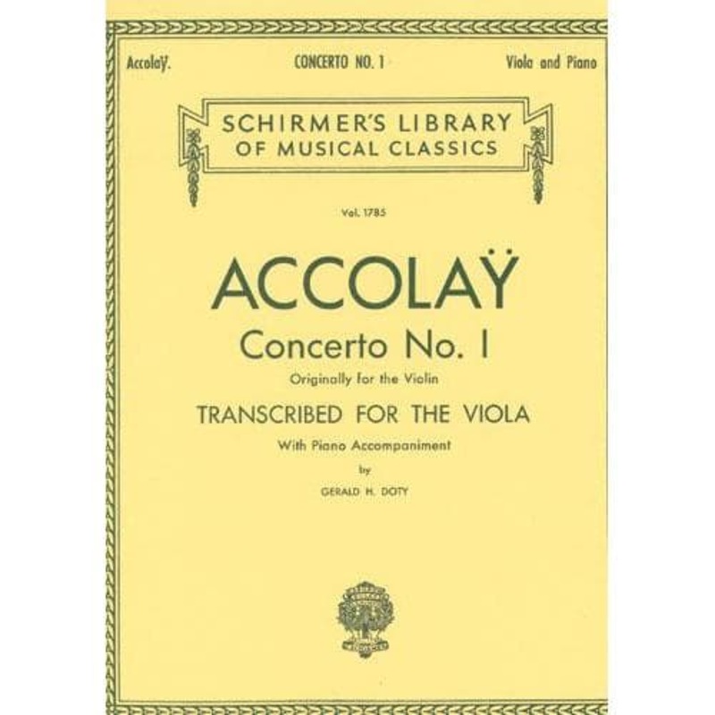 Accolay, JB –  Concerto No 1 in a minor for Viola and Piano – Schirmer Edition