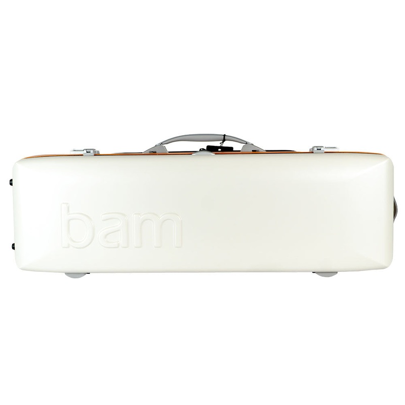BAM Graffiti Hightech Oblong Violin Case – 4/4 Size – White and Orange