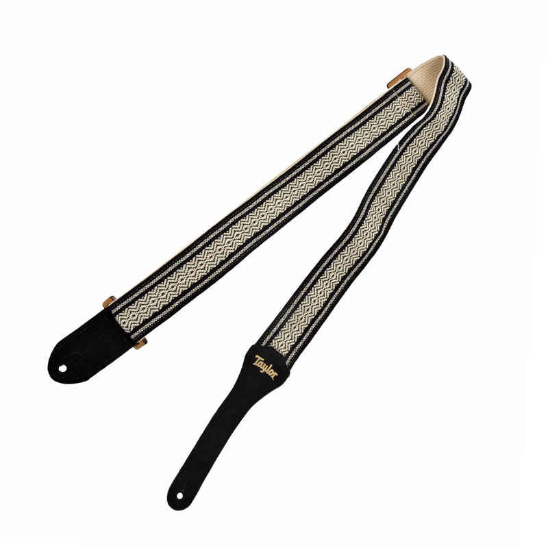 Taylor Academy 2 Cotton Guitar Strap, White/Black