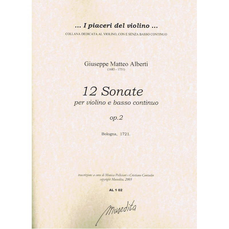 Alberti: 12 Sonatas for Violin and Basso Continuo, Op. 2